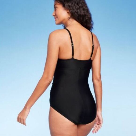 Black One Piece Swim Suit with Adjustable straps- Size Small - Picture 2 of 12